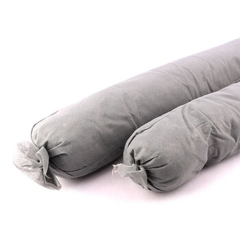 者也 工业环保吸油条棉索吸油毡围油栏吸油围栏围堵吸附油条海事泄露河道吸油 7.6cm*1.2m灰色通用型