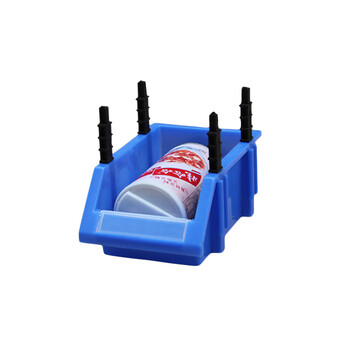 盛富永 斜口分类收纳零件盒 组合式物料盒元件盒塑料盒螺丝物料箱货架 蓝色 Q2（加厚）520*350*190mm