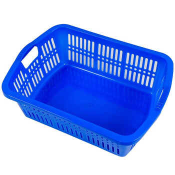 箱大王 Xlj-09 塑料周转筐 储物收纳篮 商超篮子快递物流筐 蓝色570*415*180