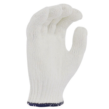 安美尚（ams） 细纱针织白线手套 劳保工作耐磨  24双装700g本白原纱线手套 定做