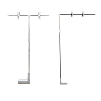 海斯迪克 HKW-162 POP海报纸支架 不锈钢伸缩海报夹子 桌面展示架台式pop广告支架 磁铁T型海报架