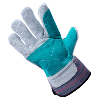 者也（ZYE） 牛皮电焊手套防烫长短款劳保手套柔软加厚耐磨短皮焊工焊接隔热防护手套 短款蓝绿