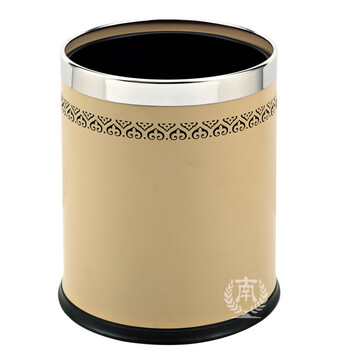 南 GPX-45D 南方圆形双层镂空花垃圾桶 杏色 商用酒店宾馆客房双层垃圾桶 房间桶 果皮桶 内桶容量9.8升