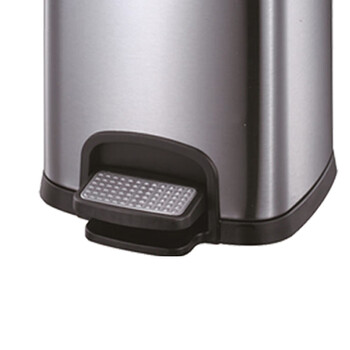 南 SJ25-F03 方形脚踏桶 砂银钢 商用酒店宾馆客房不锈钢 南方垃圾桶 果皮桶 25升容量 防指纹