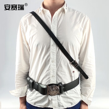 安赛瑞 保安斜跨腰带 保安腰带 武装作训腰带执勤巡逻腰带保安皮带 黑色23932
