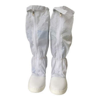 星工（XINGGONG） PVC高筒防静电鞋 防尘无尘室净化室用鞋 白色网格5mm长筒鞋 白色44码