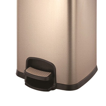 南 SJ8-F03 方形脚踏桶  香槟金 商用酒店宾馆客房不锈钢 南方垃圾桶 果皮桶 8升容量 防指纹