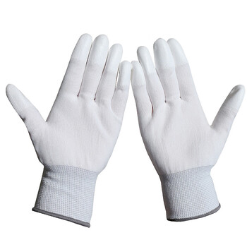 者也（ZYE）防静电手套 涂指L码 薄款防滑贴手PU涂层浸胶尼龙手套