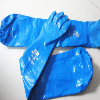 霍尼韦尔 NK803ES/9长袖带衬丁腈手套耐酸防化劳保手套长袖化学手套 72副起订