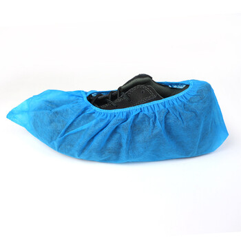 谋福CNMF 一次性无纺布鞋套100只装 加厚耐磨脚套 蓝色 8098