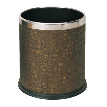 南 GPX-45 南方多层圆形套皮垃圾桶 钢圈埃及纹皮 商用酒店宾馆客房垃圾桶 房间桶 果皮桶 内桶容量9.8升