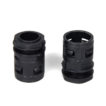 BOWERY波纹管接头直插式尼龙塑料管穿线软管接头黑色密封固定接头AD54.5/PG48 1个