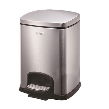 南 SJ25-F01 方形脚踏桶 砂银钢 防指纹厨房 南方垃圾桶酒店宾馆客房垃圾桶果皮桶商用桶  容量25升