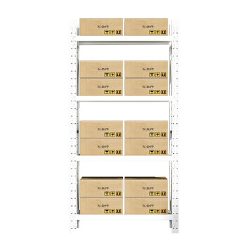 金兽 仓储货架 1000*500*2000mm轻型钢制置物架超市货物展示架GH1018 白色主架
