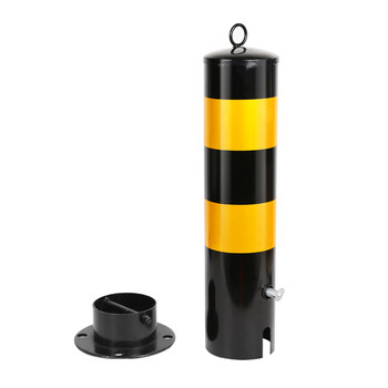 坚冠 加厚金属带钥匙活动路桩 停车位立柱 警示柱交通安全设施挡车柱车位锁