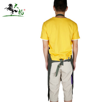 大杨106针织防水围裙 防污耐脏耐磨抗皱挂脖 工作服 军绿色