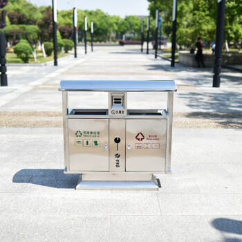 圣极光304不锈钢户外垃圾桶加厚公园环卫果皮垃圾桶可定制G2600