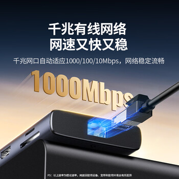 绿联Type-C3.2扩展坞雷电4拓展坞HUB3.2分线转换器10G转接头千兆网口4K@60Hz投屏HDMI适用苹果电脑手机