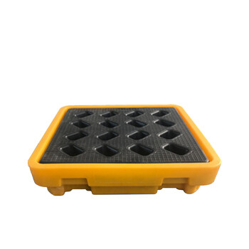 稳斯坦 WST130 防渗漏塑料托盘 液体化学品存放托盘盛漏接油 四桶平台1300*1300*150mm