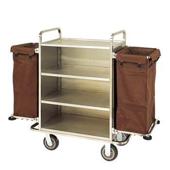 南 C-7 客房服务车 砂钢 分隔栏需单独购买 不锈钢客房服务车 布草手推车客房清洁车房口车
