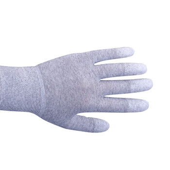 者也（ZYE）防静电手套 碳纤维涂指 S码 防滑PU涂层浸胶尼龙手套