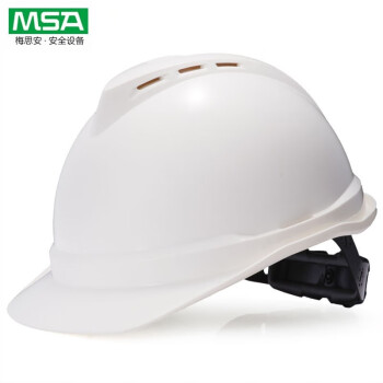 梅思安（MSA）10172476 V-Gard500 ABS豪华型有孔安全帽 D型下颚带 白色 1顶