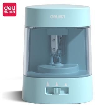 得力电动卷笔刀 刀芯升级电动削笔机 省力耐用 3档笔尖可调节 适用多种笔型 单个蓝色VA3