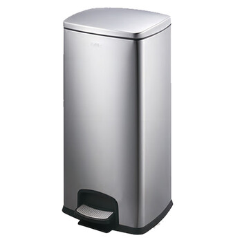 南 SJ30-F01 南方方形脚踏桶 砂银钢 防指纹酒店宾馆客房不锈钢垃圾桶果皮桶居家厨房垃圾桶商用桶 容量30升