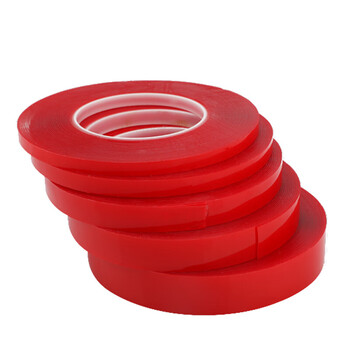 飞尔（FLYER）亚克力透明双面胶 强力无痕双面胶 透明防水双面胶带红【宽8mmX长3米】10卷起订