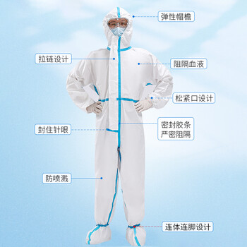 谋福（CNMF） 一次性防护服隔离衣隔离服 拉链连体式连脚套 隔离防护服 175