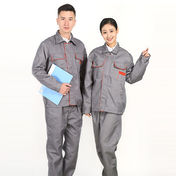 谋福CNMF劳保劳动帆布电焊工装工作服套装衣服男士耐磨厂服建筑工服（灰色上衣2XL码）191