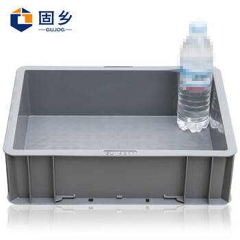 固乡（欧标）物流箱周转箱储物箱分类盒零件盒库房货架分类塑料筐仓库存储胶筐 【43-11#灰色400*300*120MM】