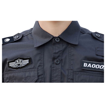 冰禹 保安服套装  511制服黑色 夏季短袖套装+标志，腰带，帽子 185