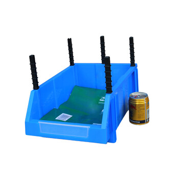 盛富永 斜口分类收纳零件盒 组合式物料盒元件盒塑料盒螺丝物料箱货架 蓝色 B3（加厚）350*200*150mm