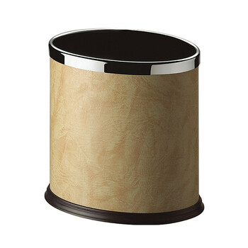 南 GPX-43B 南方固定钢圈包米黄色人造皮单层椭圆垃圾桶 容量10升（2个起订） 商用客房垃圾桶  果皮桶