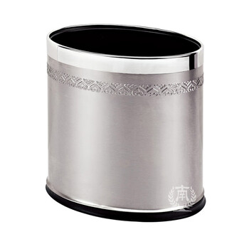 南 GPX-45M 南方椭圆形双层浮雕花房间桶 砂钢心形花 商用酒店宾馆客房垃圾桶 房间桶  内桶容量10.33升