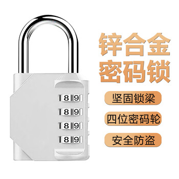 飞尔（FLYER）锌合金大号密码挂锁 防水防锈防盗密码锁 柜子箱包健身房安全锁【银色4位密码锁】