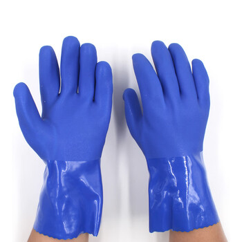 东亚 801耐油耐酸碱 手套浸塑 防油防水手套 定做 蓝色 5副