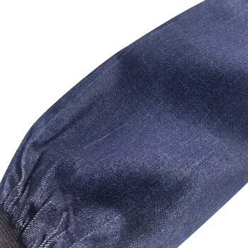 谋福1002牛仔袖套男女工厂劳保护袖帆布电焊工作加厚耐磨防污手臂套袖（ 牛仔袖套 罗口双松紧款 1付装）