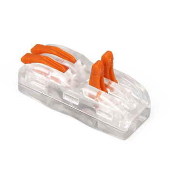 天旭接线端子软硬导线通用快速接线端子按压式分线器2孔二进二出4平方SPL-2透明 10个