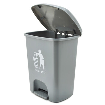 兰诗（LAUTEE）XD-25A 脚踏灰色垃圾桶 酒店宾馆商用带盖果皮箱 25L