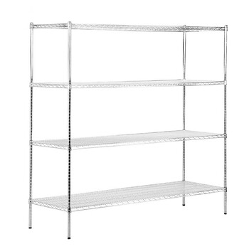 川井（WELLAND）工业镀铬货架 可定制置物架 仓储重型四层架  储物架 碳钢收纳架子 25mm管径135*45*150cm