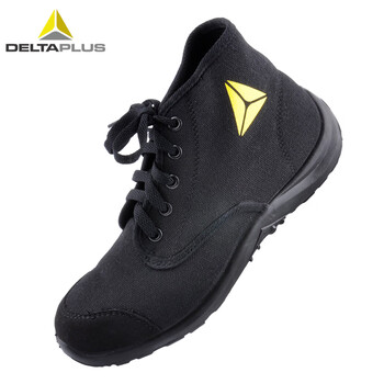 代尔塔（Deltaplus）301334劳保安全鞋中帮轻盈帆布透气防砸防刺穿复古时尚定做 黑色 41码 1双