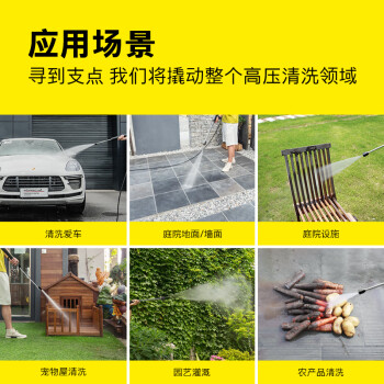 KARCHER 德国卡赫 家商两用高压洗车机清洗机高压水枪 庭院清洗 卷轴收纳 感应电机 HD 4/10标准版 全国联保