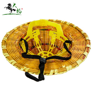 大杨101竹编帽 大沿帽 夏季透气工地施工防晒遮阳防砸藤帽