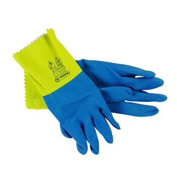 代尔塔/DELTAPLUS 201330 双色乳胶手套 洗碗 清洁 卫生手套  8.5码 12副/打 企业专享