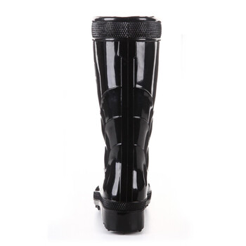 者也（ZYE）男士耐磨防滑高筒中筒塑胶雨靴 中筒黑底 41码 