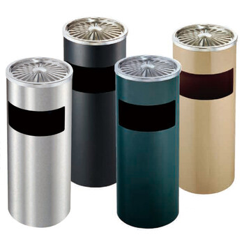 兰诗（LAUTEE）GPX-028 菊花格款圆形丽格桶 酒店商场立式座地垃圾桶烟灰桶 黑色