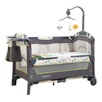 VALDERA瓦德拉多功能婴儿床可折叠宝宝床便携式游戏床儿童床bb摇篮床可拼接9093A长颈鹿豪华款