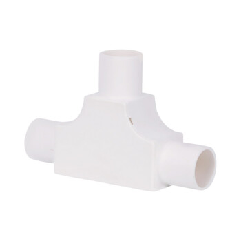 联塑 LESSO 管有盖三通PVC电工套管配件白色 φ25